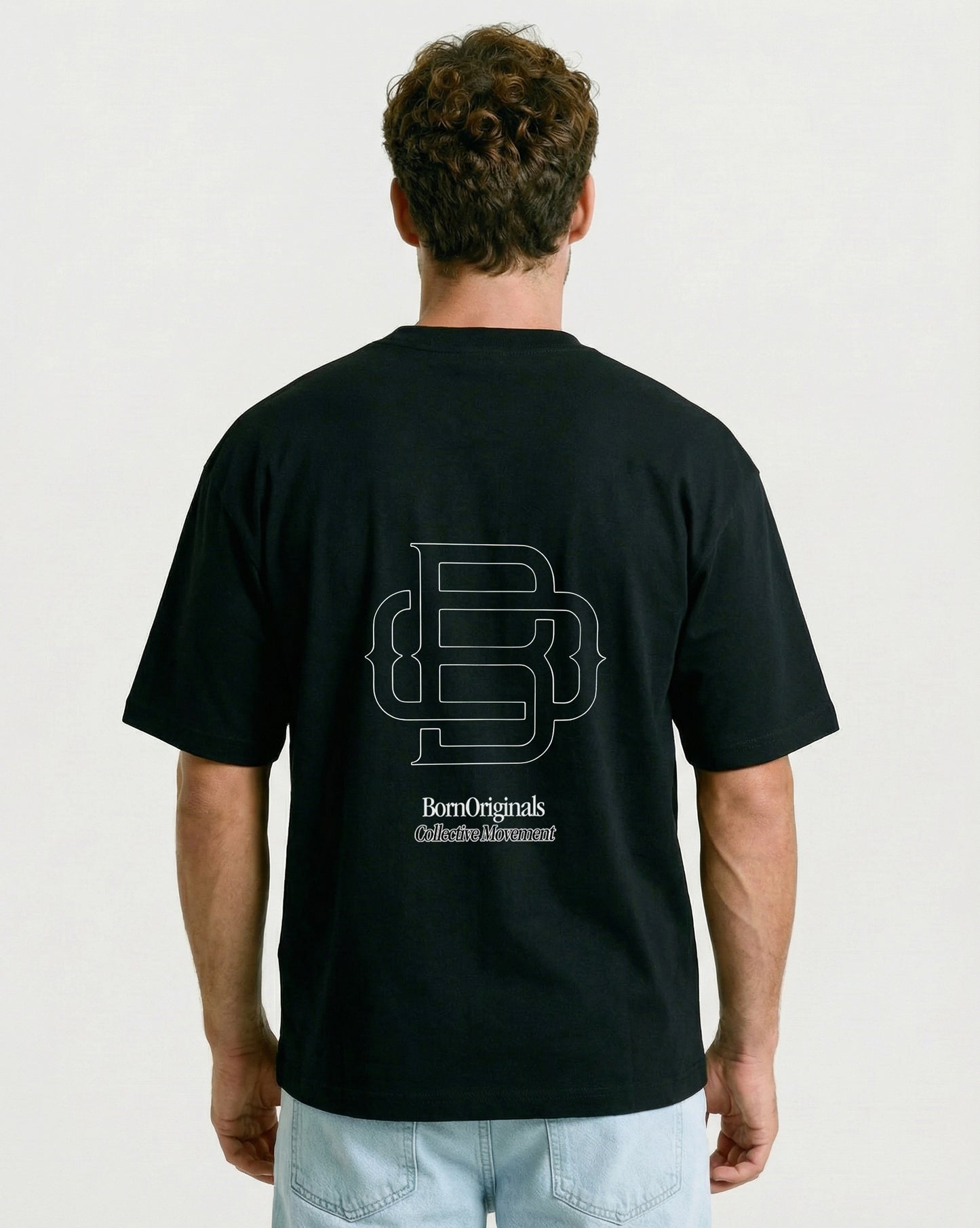 Unisex Oversized T-Shirt Black "Classic Monogram"