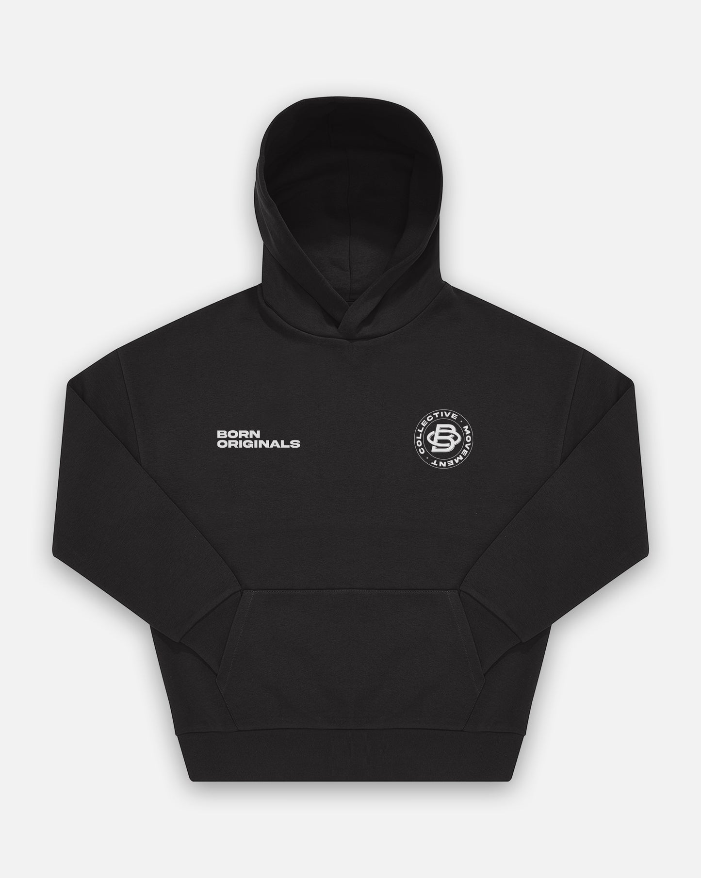 Unisex Oversized Hoodie Black "Modern Monogram"