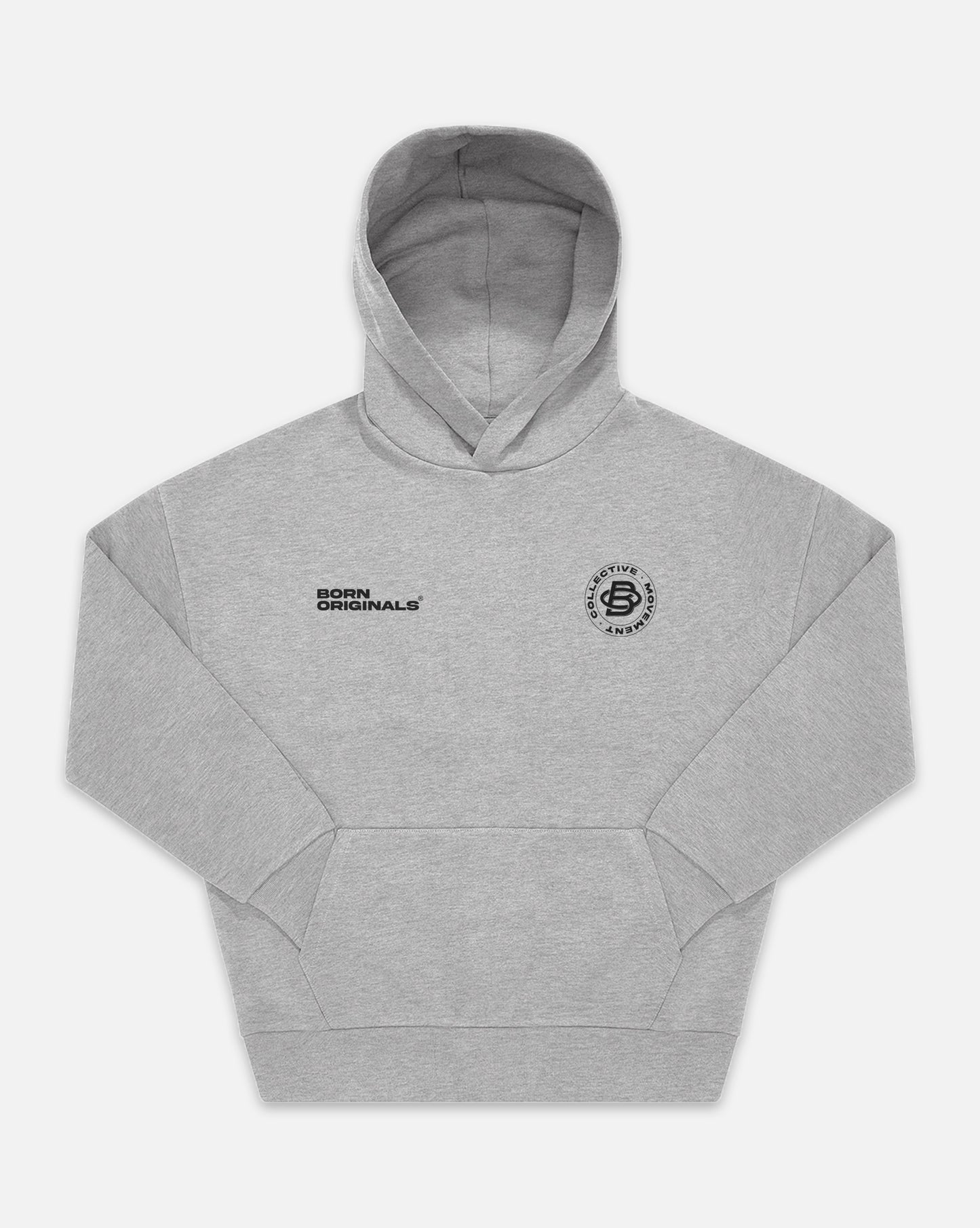 Unisex Oversized Hoodie Grey "Modern Monogram"