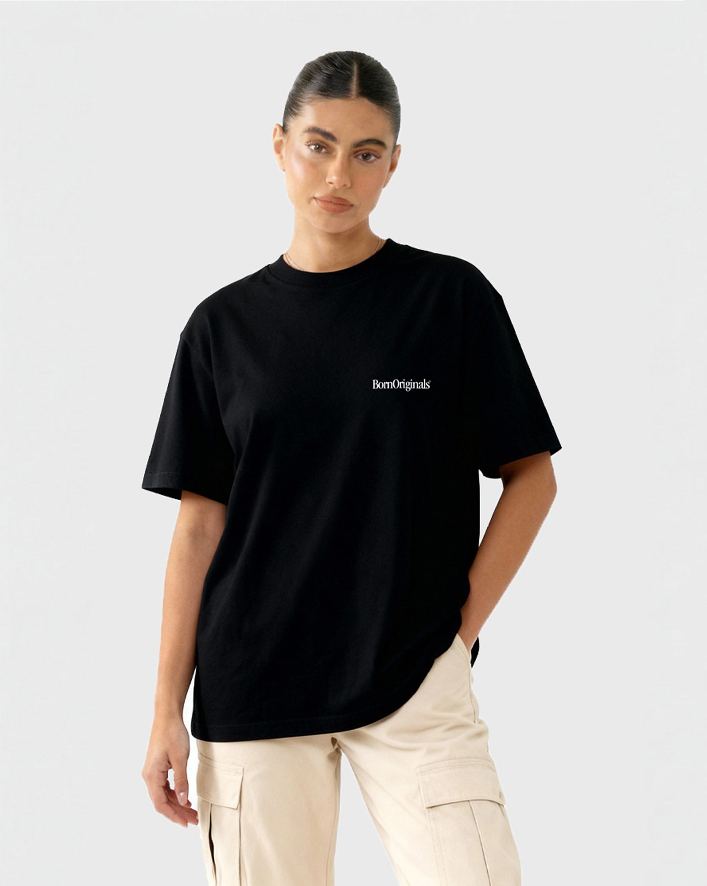 Unisex Oversized T-Shirt Black "Classic Monogram"