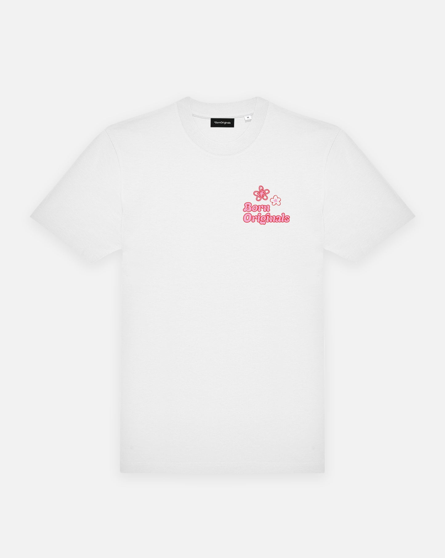 Unisex Regular Fit T-Shirt White "Floral Pink"