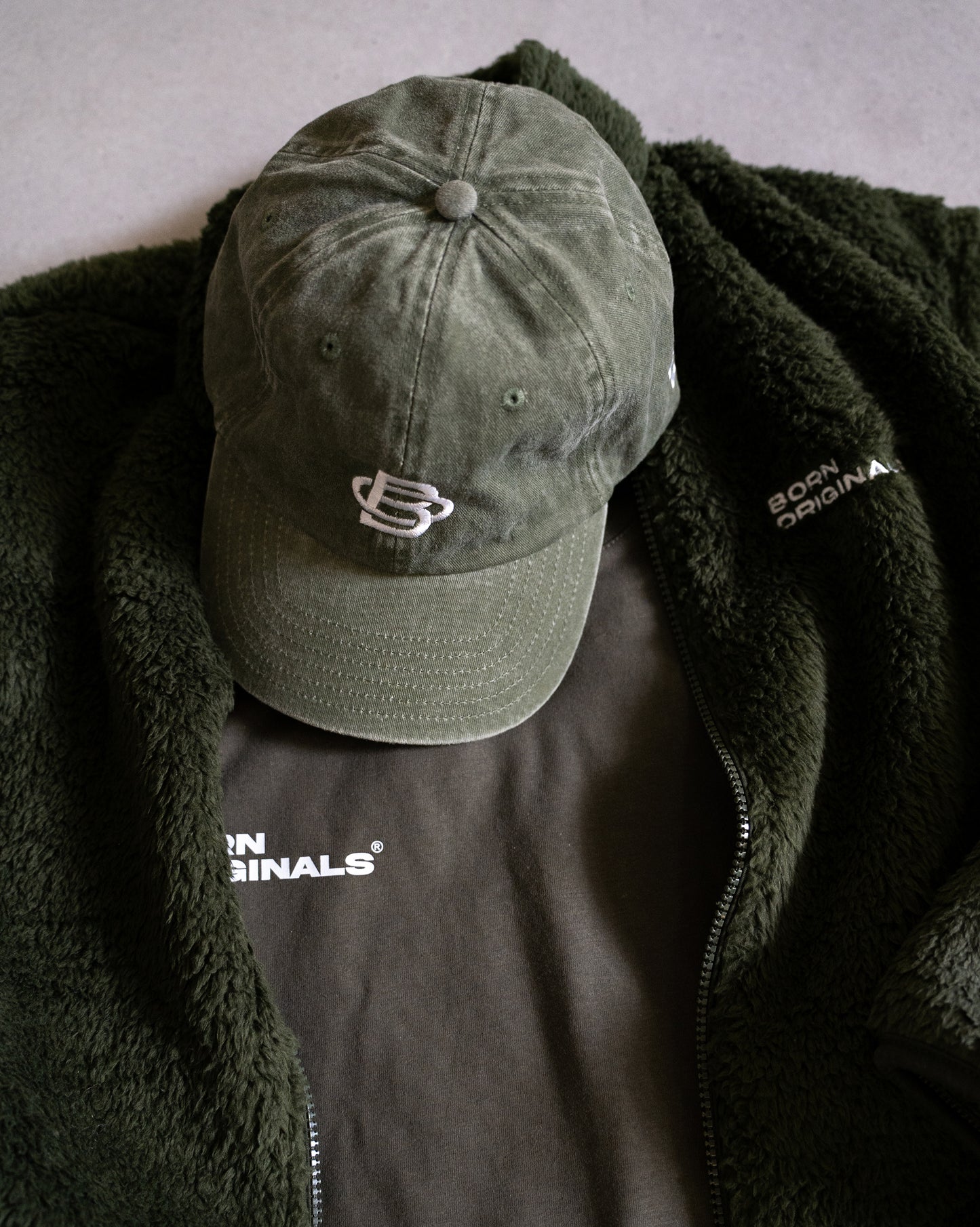 Base Cap Acid Wash Green "Modern Monogram"